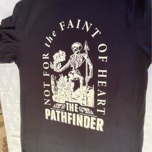 6-2026–Bella Canvas Black Short Sleeve Tee with White 'The Pathfinder' Graphic.